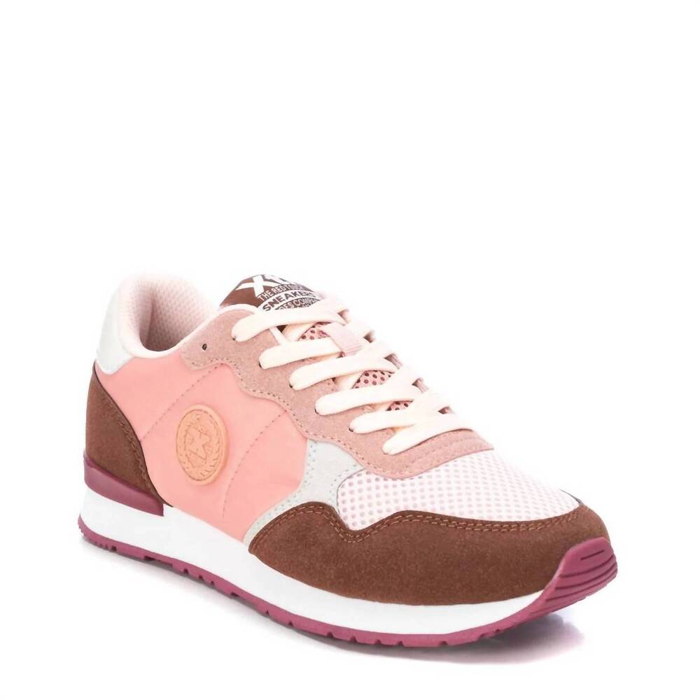 NEW XTI women's lace-up sneakers in light pink